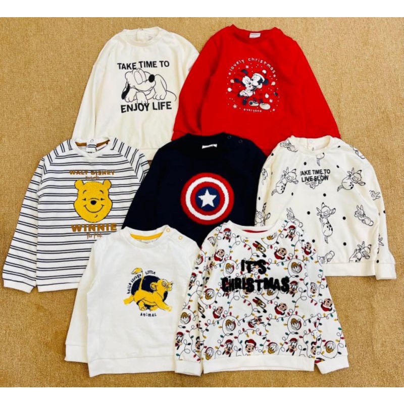 COMBO 3 ÁO NỈ HOẠT HÌNH CHO BÉ