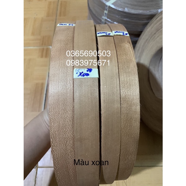 Nẹp chỉ gỗ, chỉ dán cạnh veneer walnut lạng gỗ.