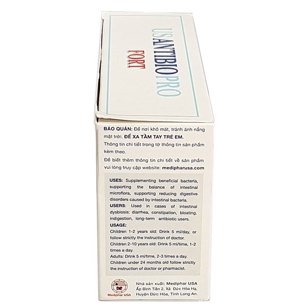 Usantibiopro Fort – Hỗ trợ cân bằng hệ vi sinh đường ruột, giảm rối loạn tiêu hóa (Hộp 20 ống)