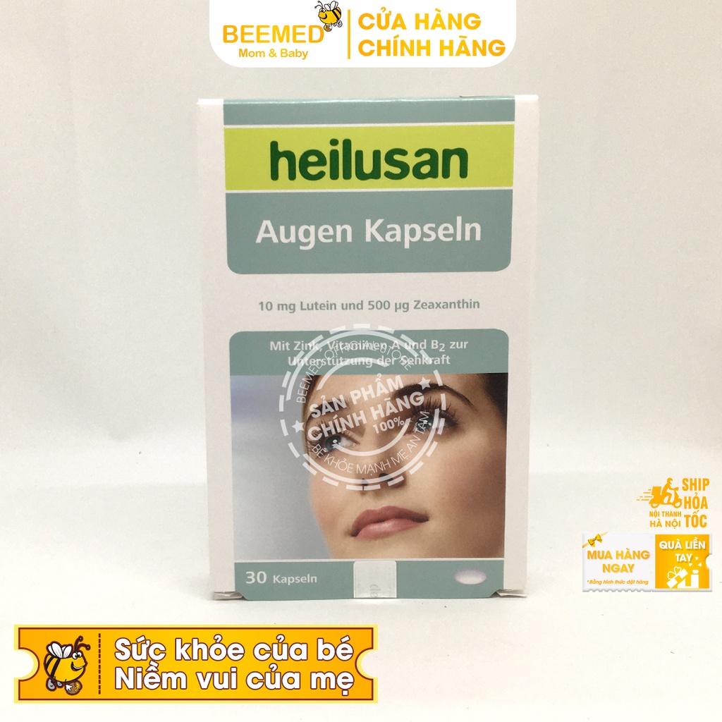 Viên sáng mắt - Heilusan Augen Kapseln Hộp 30 viên bổ mắt, giảm mỏi, khô nhức mắt, giảm cận thị, nhập khẩu từ Đức