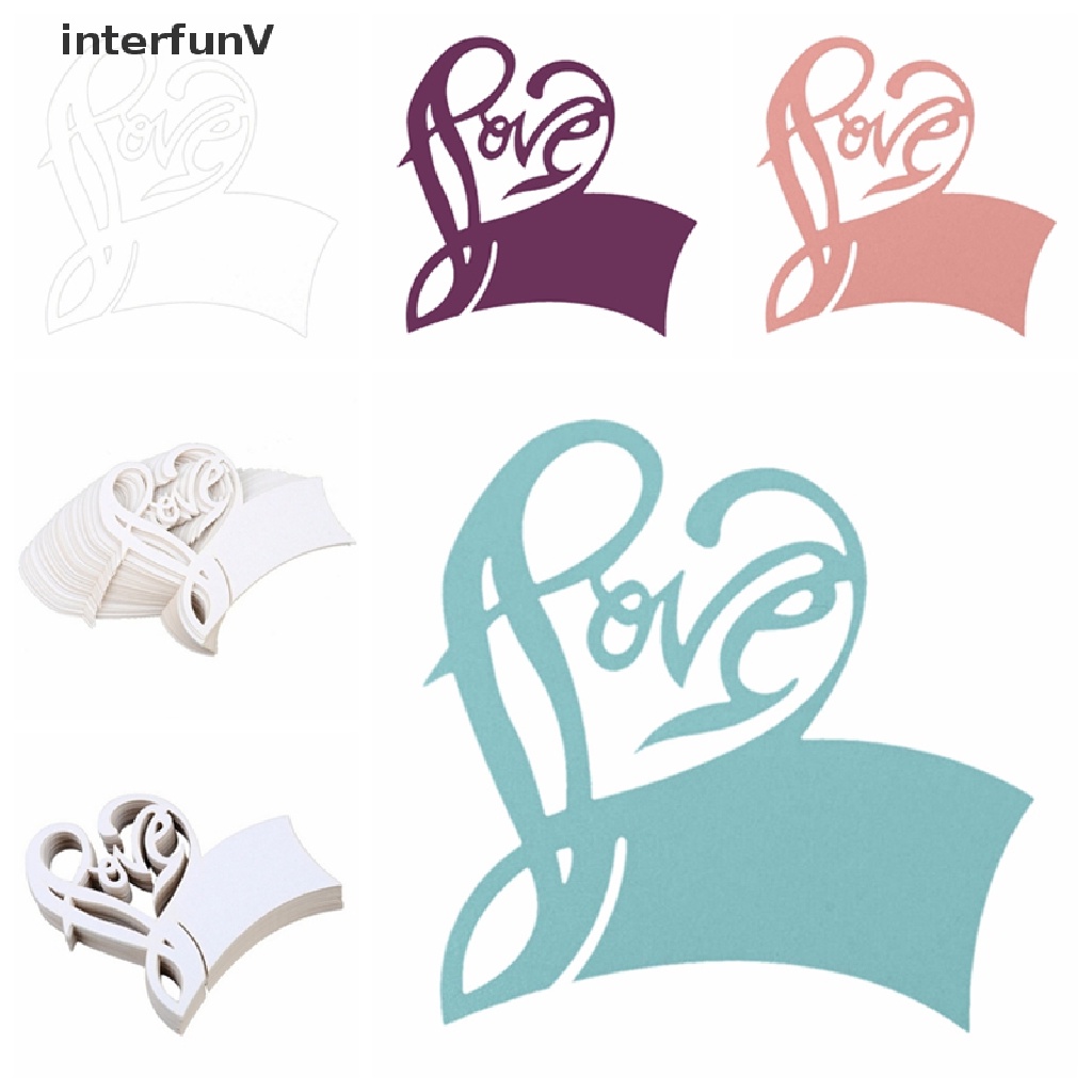 Set 50 Thẻ Tên Hình Trái Tim Trang Trí Chai Rượu Tiệc Cưới