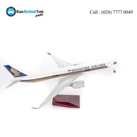 Mô hình máy bay Singapore Airlines Airbus A350 47cm lắp ráp có đèn Everfly