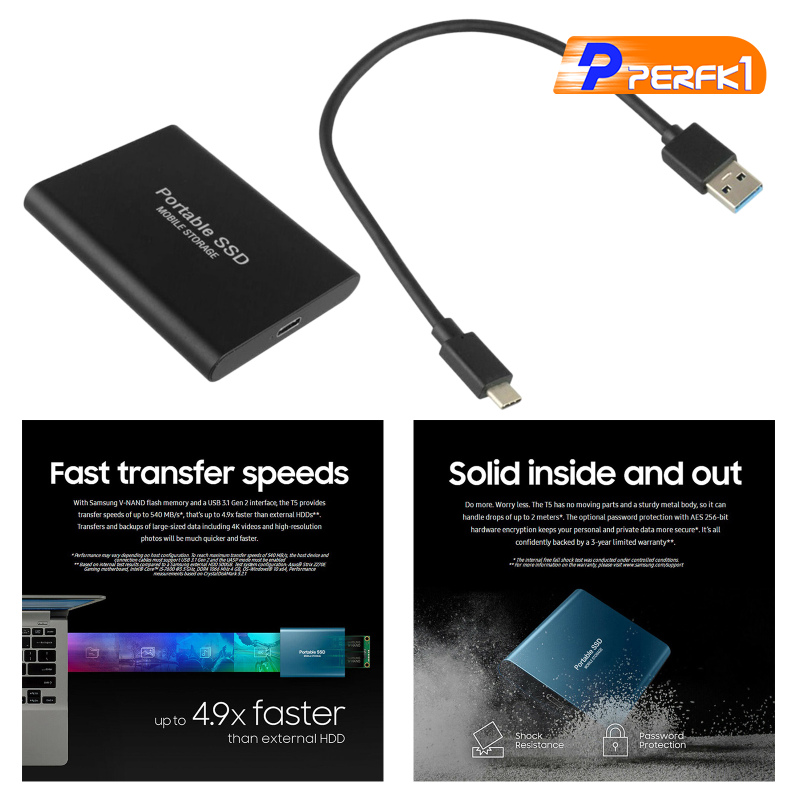 Hot-USB 3.0 USB 3.1 Gen-1 1TB SSD External Portable Solid State Drive