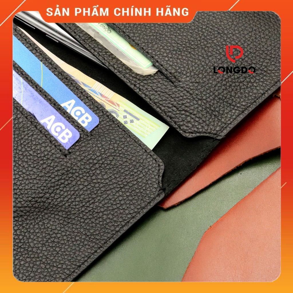 Ví Nữ Cao Cấp - Cam Kết 100% Da Bò Thật - Màu Đen Thương Hiệu Longdo Leather - BNM02