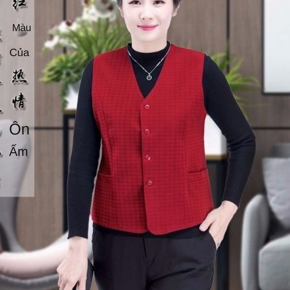 Phụ nữ trung niên và cao tuổi áo ghi lê mùa xuân thu mỏng ngắn mẹ vest