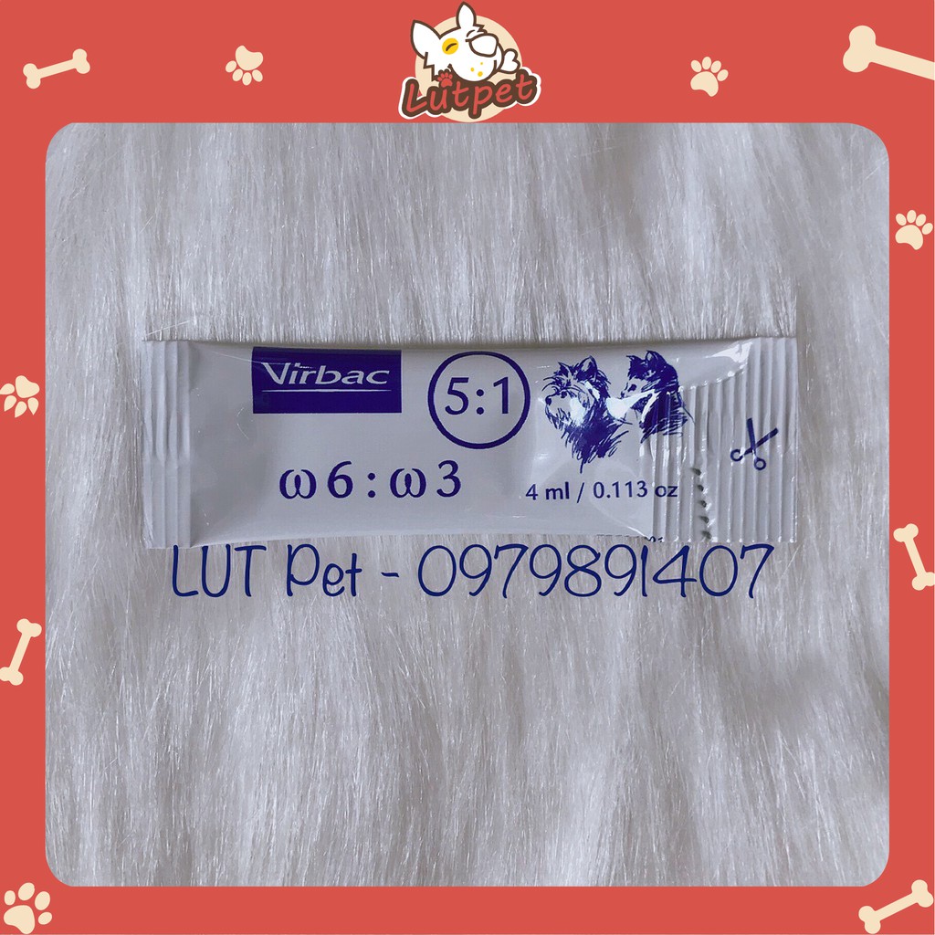 Gel dưỡng mượt lông - dưỡng da Megaderm Virbac cho chó mèo kích thích mọc lông - 1 gói