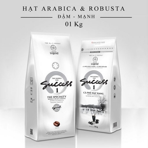 [Pha Máy] Combo 2 Bịch Cà phê Hạt Mộc Legend Success 1 - Trung Nguyên Legend - Arabica, Robusta (Gói 1 kg)