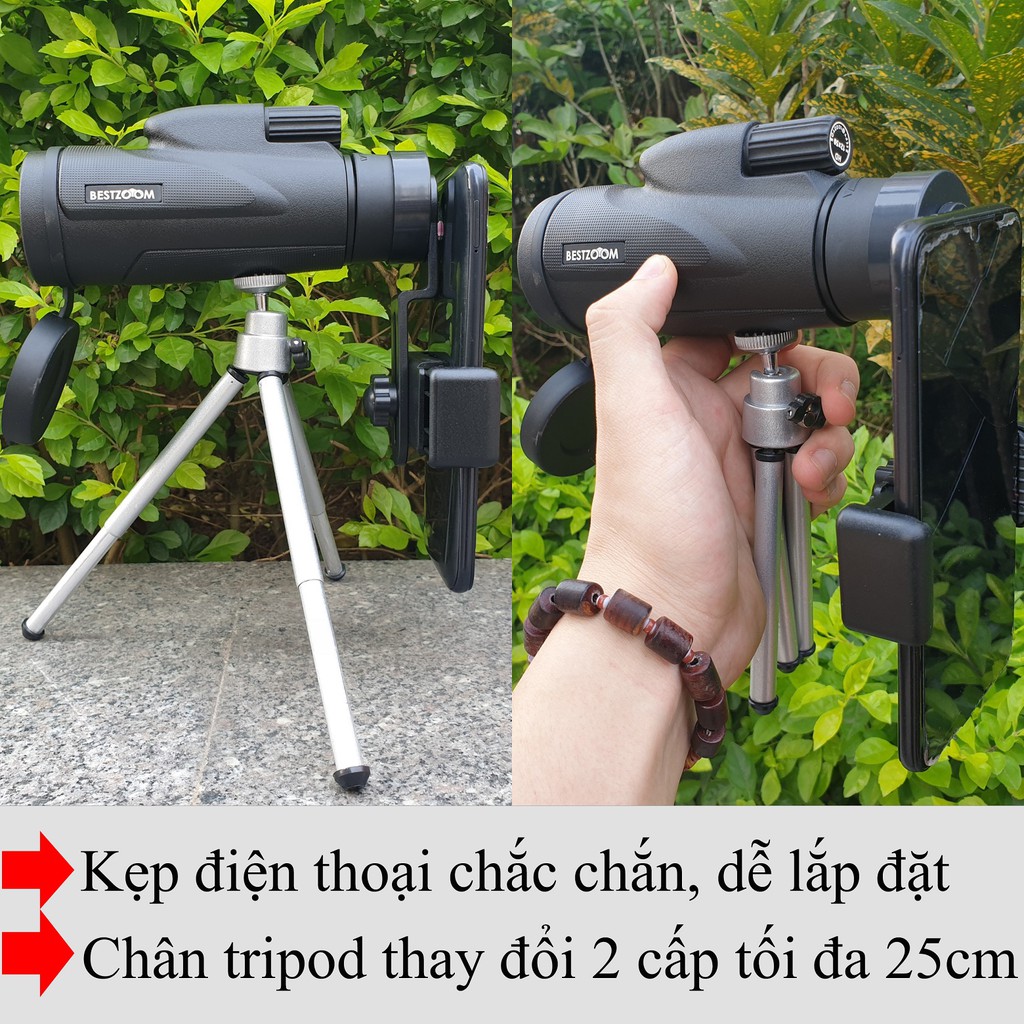 Ống nhòm 1 mắt Bestzoom 12×50 cao cấp, giá rẻ - Ống nhòm du lịch, quan sát, quay phim, chụp ảnh - Chính hãng từ Đức