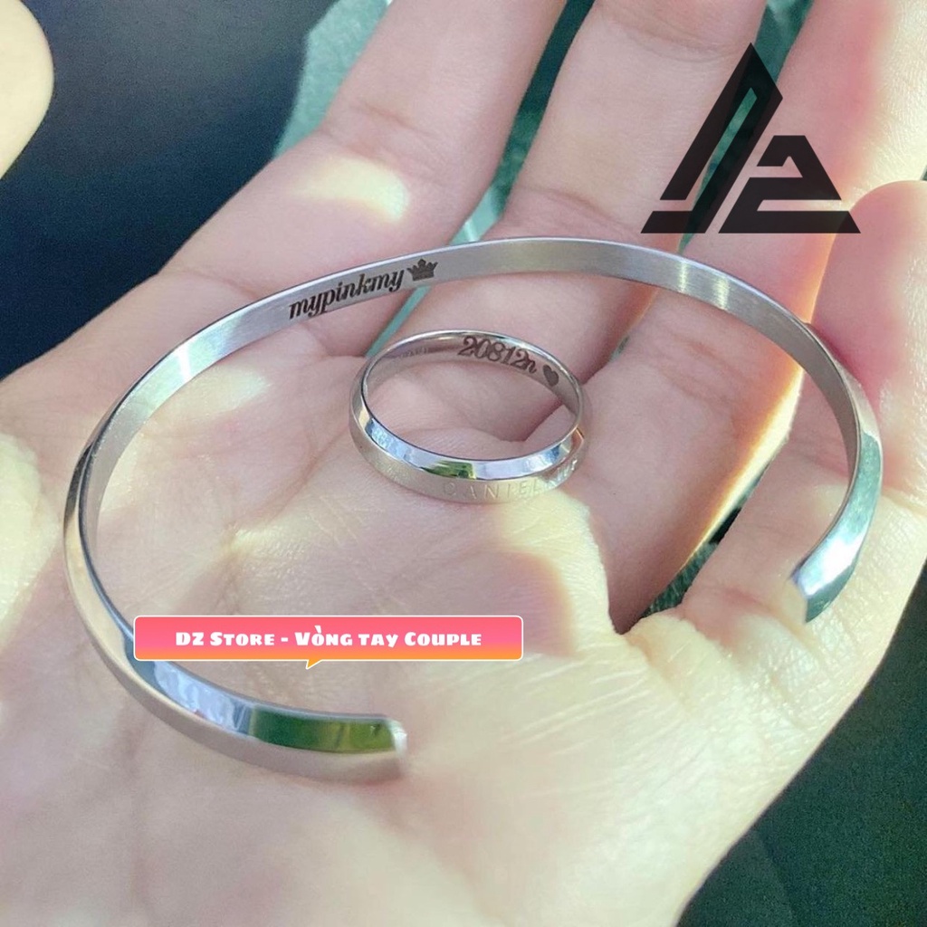 [Khắc theo yêu cầu] Nhẫn Titan v1 cặp đôi thời trang Titanium 316L thép không gỉ [Bảo Hành 5 năm]