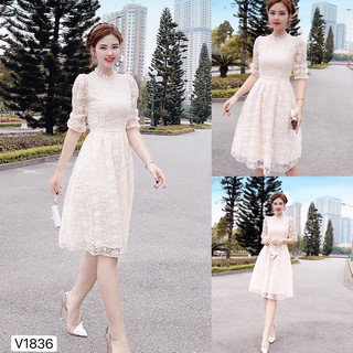 Đầm thiết kế tiểu thư chất liệu ren cao cấp V1836_Mie Design (kèm ảnh thật)