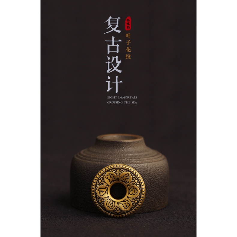 Mặt móc khoá bằng đồng nguyên chất hình vòng tròn cổ điển