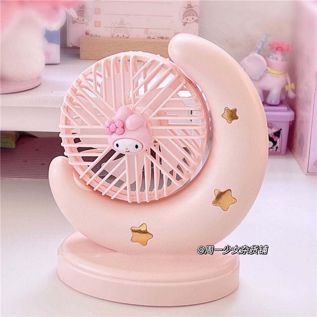 Quạt Sạc USB Để Bàn Hình Mặt Trăng Dễ Thương