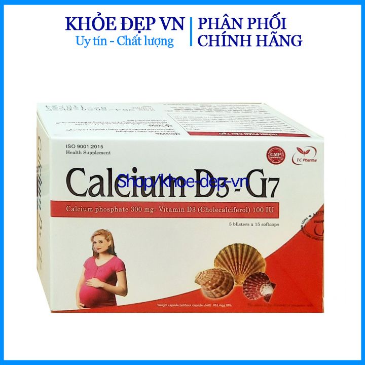 Viên uống CALCIUM D3 - G7 bổ sung canxi,d3 giúp bổ sung và tăng cường hấp thu calci – Hộp 75 viên