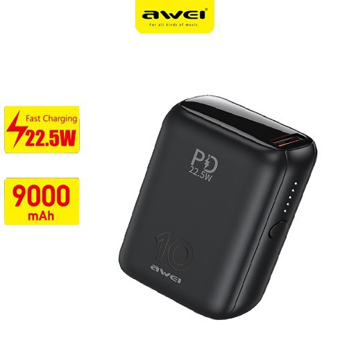 Awei P115K 9000mAh PD 22.5W Support Fast Charging Super Mini Powerbanks Portable Batteries