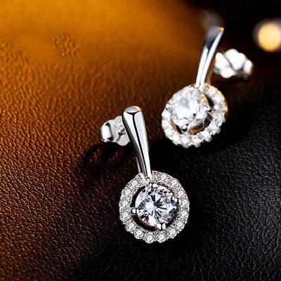 Khuyên Tai Nữ Trang Dáng Dài Đính Đá Pha Lê Xinh Xắn