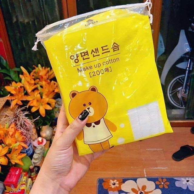 Bông tẩy trang Yiling 200 miếng làm sạch sâu trang điểm xóa đi bụi bẩn( 100% cotton)