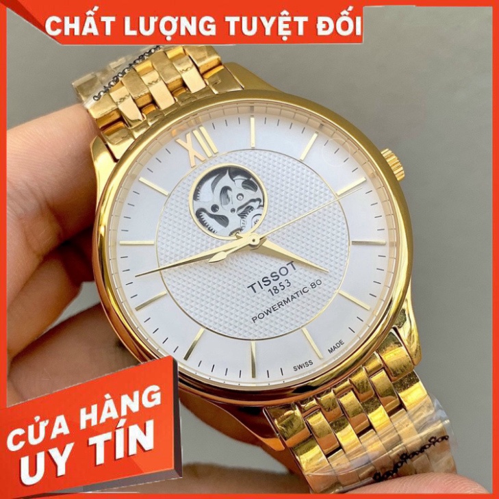Đồng Hồ Nam Tiss0t Sapphire TA125 Case 42mm Mặt trơn lộ cơ 12h Máy cơ Automatic Nhật