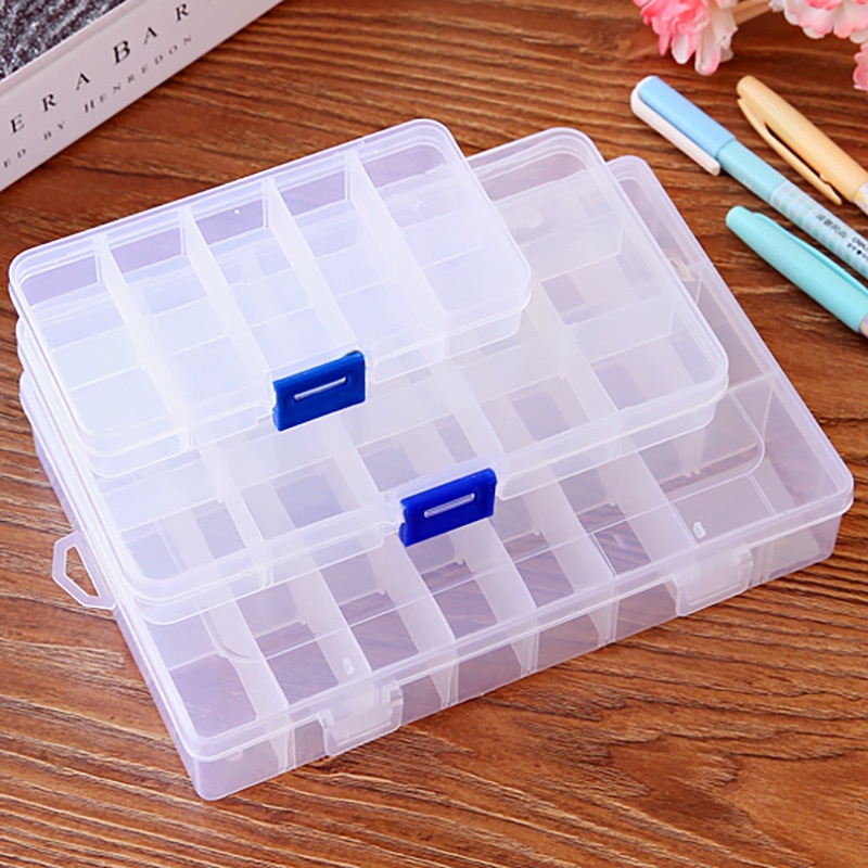 Hộp đựng linh kiện trong suốt 24 ngăn - Hộp lưu trữ trang sức, hạt đá, cườm, linh kiện điện tử