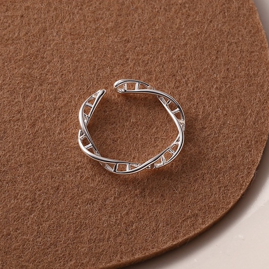 Nhẫn nữ nhẫn bạc s925 vòng xoắn hình học kiểu DNA Cá jewelry NB171
