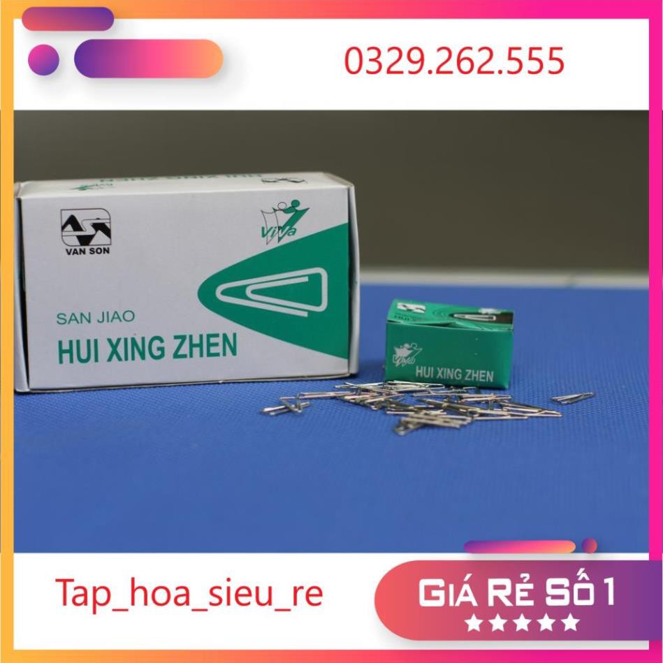 (Rẻ Vô địch) Ghim Cài C62, Ghim Tam Giác hộp giấy xanh