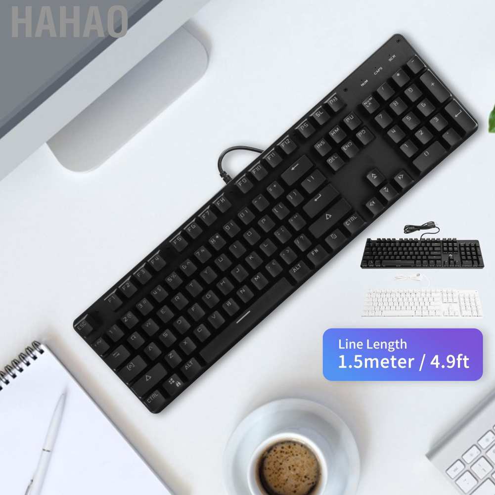 Hahao Game Keyboard Mechanical Blue Switch 104 Keys Color Hybrid E-Sport Computer Accessories