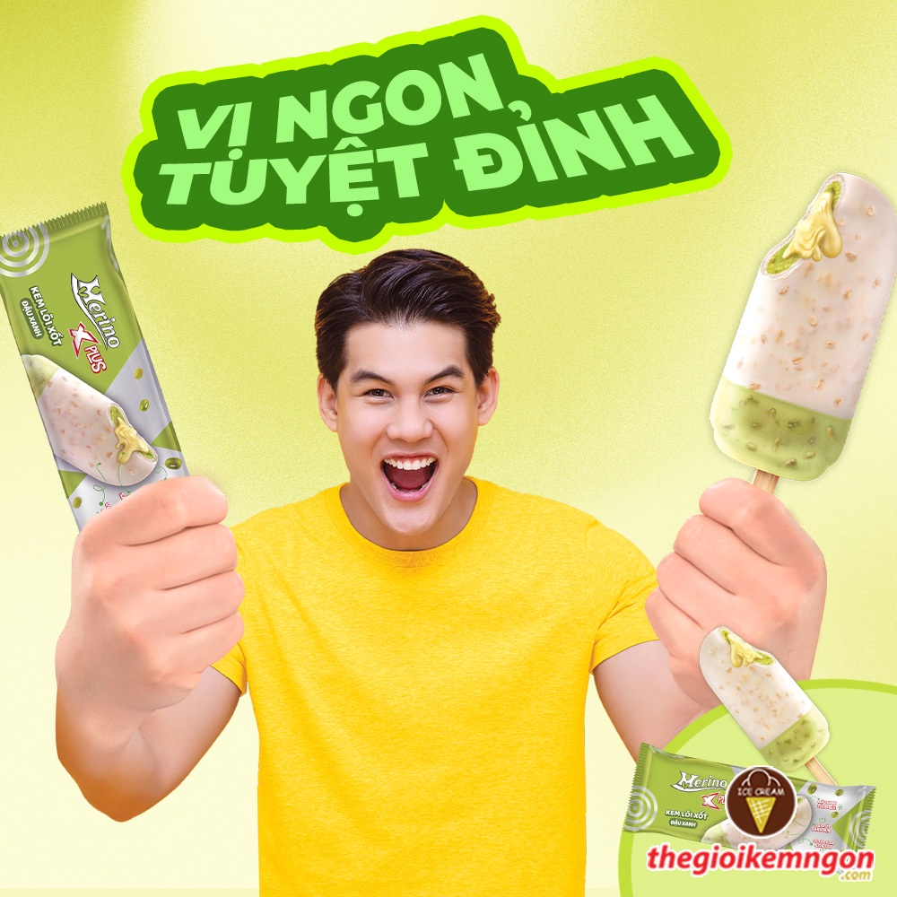 Kem đậu xanh lõi xốt Merino X Plus 60g