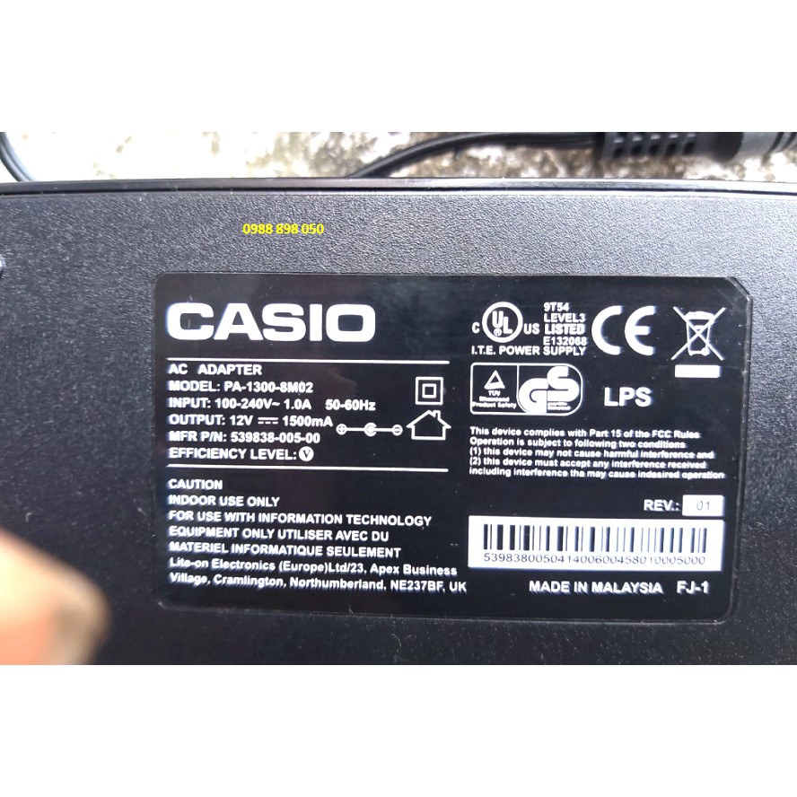 Dây Nguồn Đàn Organ Casio LK-230 LK-270 LK-30 LK-300TV Loại Tốt