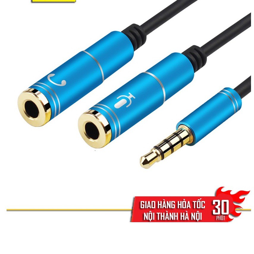 Cáp chia Audio 3.5mm ra mic và loa - Dây chia mic và loa