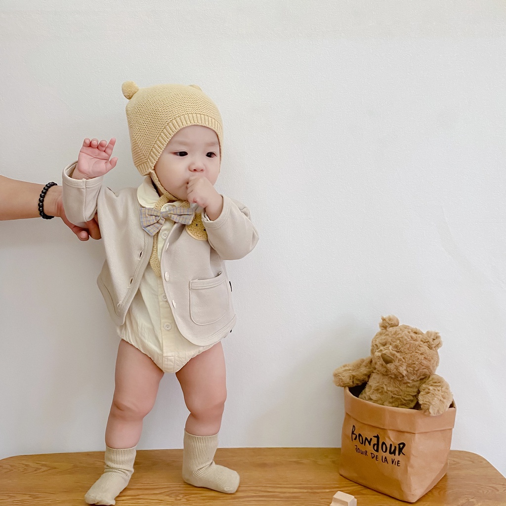 Áo Khoác cardigan Dệt Kim In Hình Đầu Gấu Dễ Thương Thời Trang Xuân Thu Cho Nam Và Nữ