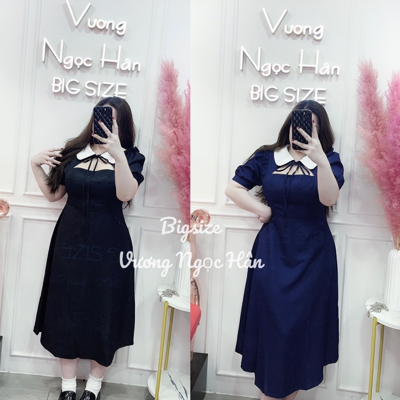ĐẦM TIỂU THƯ DÀI CỔ SEN CỘT NƠ CỔ BIGSIZE