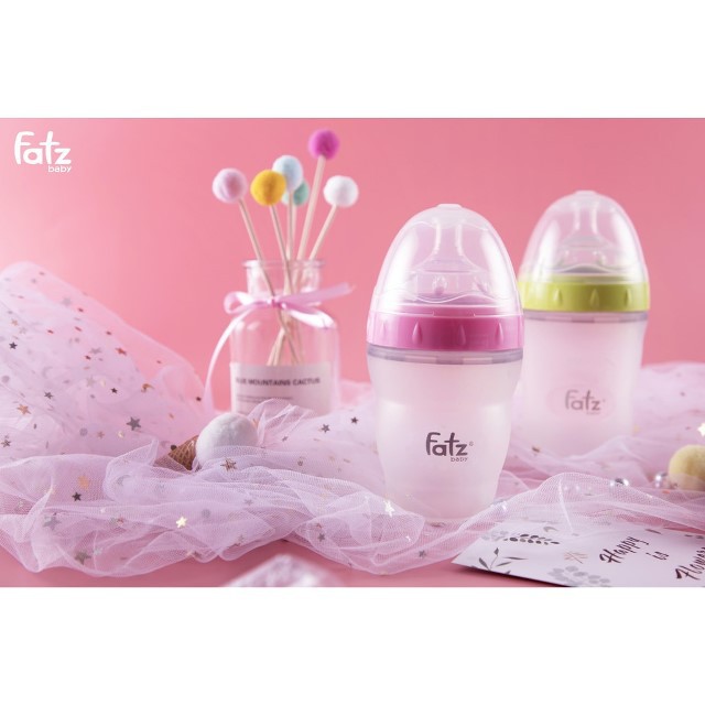 (150ml / 180ml / 240ml) Bình Sữa SIlicon Cổ Siêu Rộng FATZ Fatzbaby FB0150C, FB0180C, FB0240C (Công nghệ Hàn Quốc)