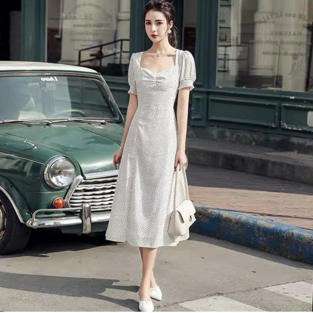 Đầm bi nhí trắng dài xẻ tà - Dáng suông - Sky Of Love Official | BigBuy360 - bigbuy360.vn