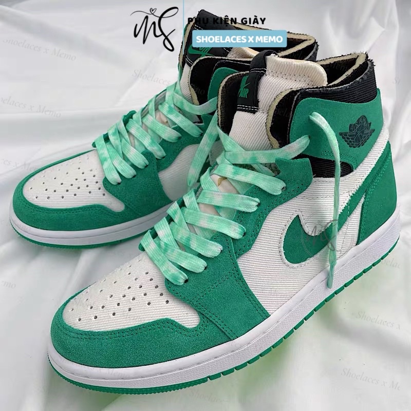 Dây Giày Loang Màu Tie Dye Green Dùng Cho AF1 AJ1