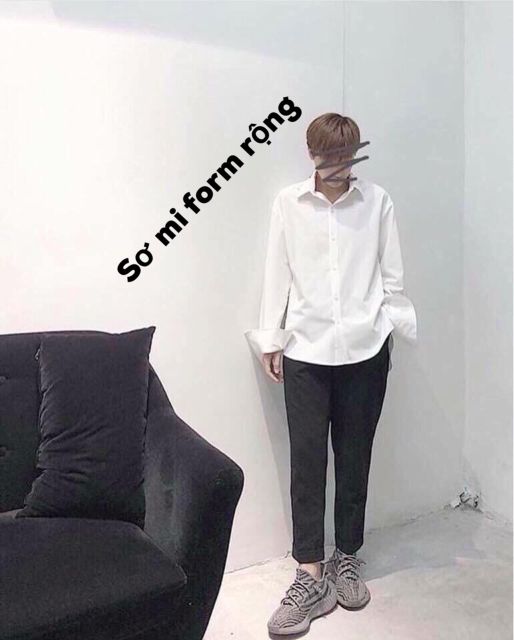 Áo sơ mi phôm rộng unisex cho cả nam và nữ