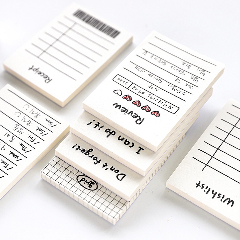 Set 50 Tờ Giấy Note HynBee Thiết Kế Đơn Giản Tiện Lợi Dùng Đánh Dấu Trang, Ghi Chú Trang