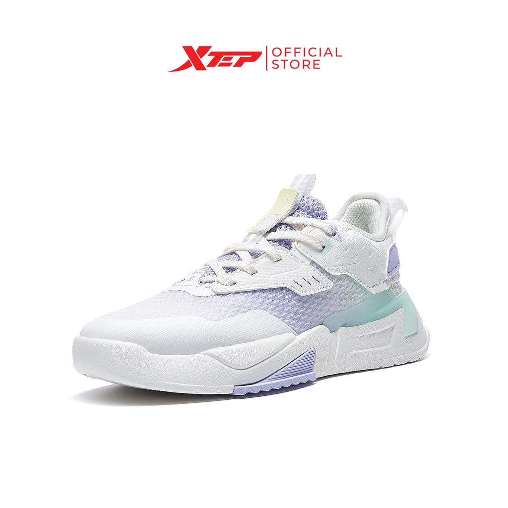 Giày sneaker nữ Xtep dáng basic phù hợp đi tập đi chơi, thiết kế thoáng khí 878218310007