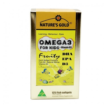 Viên dầu cá OMEGA 3 FOR KIDS + Vitamin D3 - NHẬP KHẨU ÚC