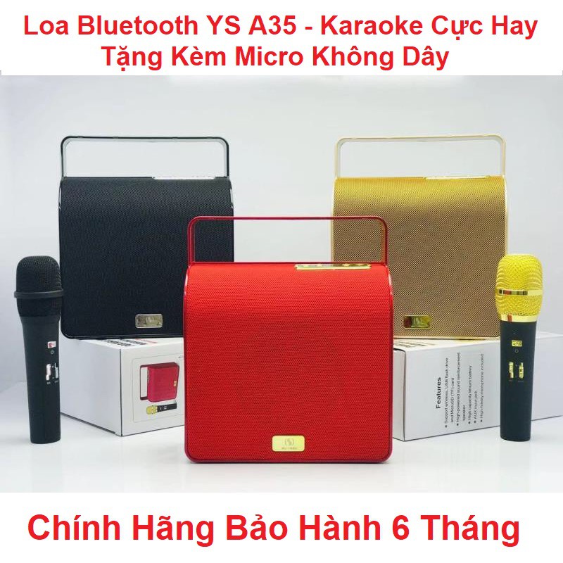 Loa Bluetooth YS A35 - Loa Bluetooth Karaoke Tặng Micro Không Dây Hát Karaoke Cực Đỉnh - Chính Hãng Bảo Hành 6 Tháng