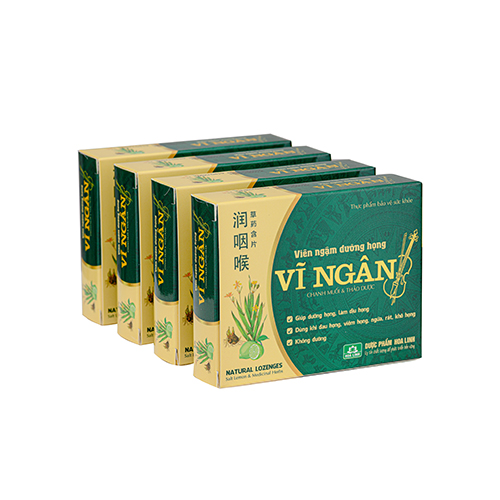 Viên ngậm ho thảo dược Vĩ Ngân hộp 100 viên - Tiêu viêm , dưỡng họng , giảm đau mau lành tổn thương niêm mạc - VN1 01