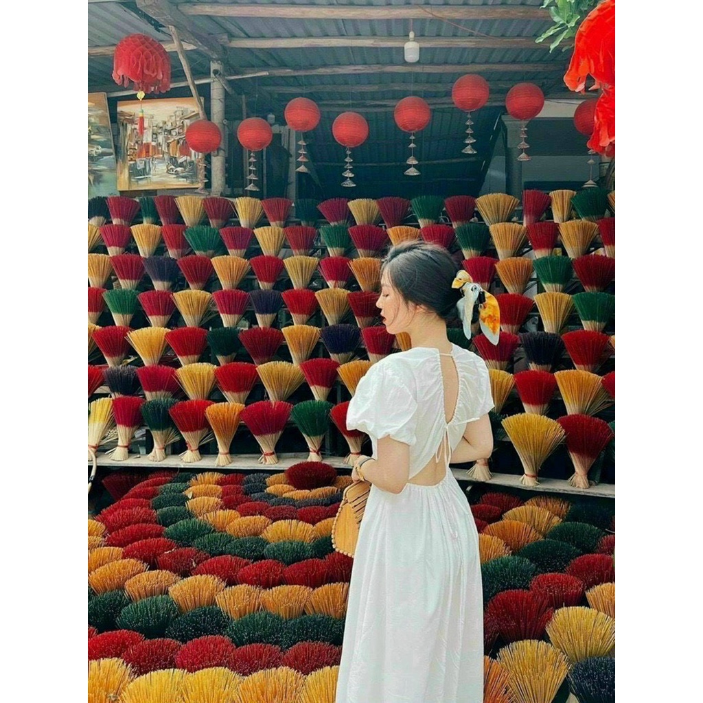 Đầm trắng đi biển cut lưng nhẹ nhàng nên thơ phong cách XUKA DRESS
