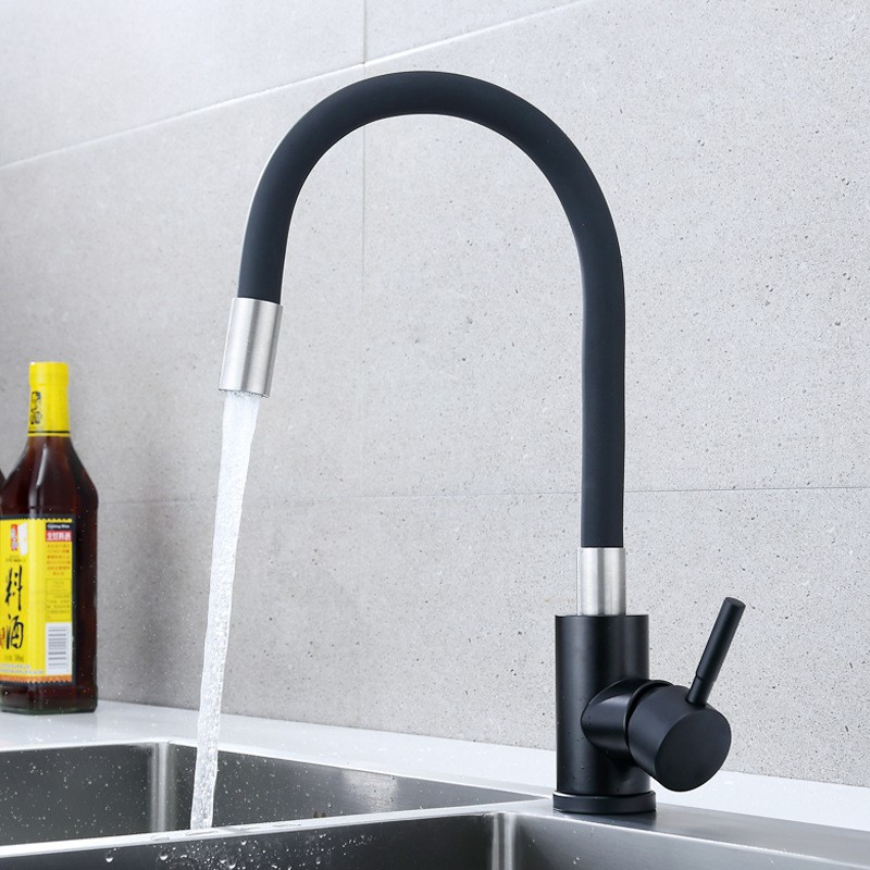Vòi rửa bát nóng lạnh thân cao su