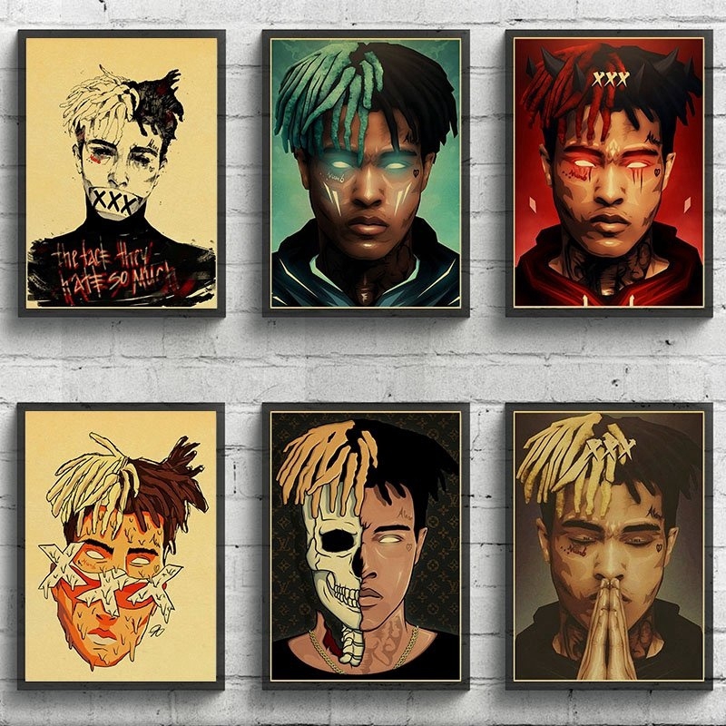 Poster Hình Ca Sĩ Rapper Xxxtentacion Phong Cách Retro