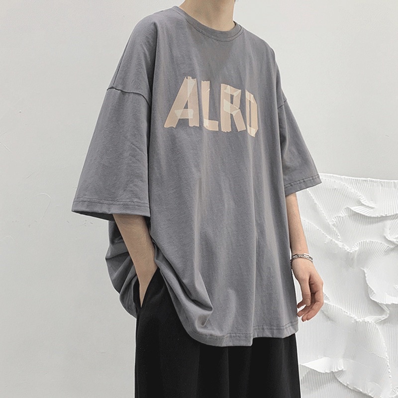 Áo Thun Cotton Tay Lỡ Form Rộng Nam Nữ Unisex In Chữ ALRD