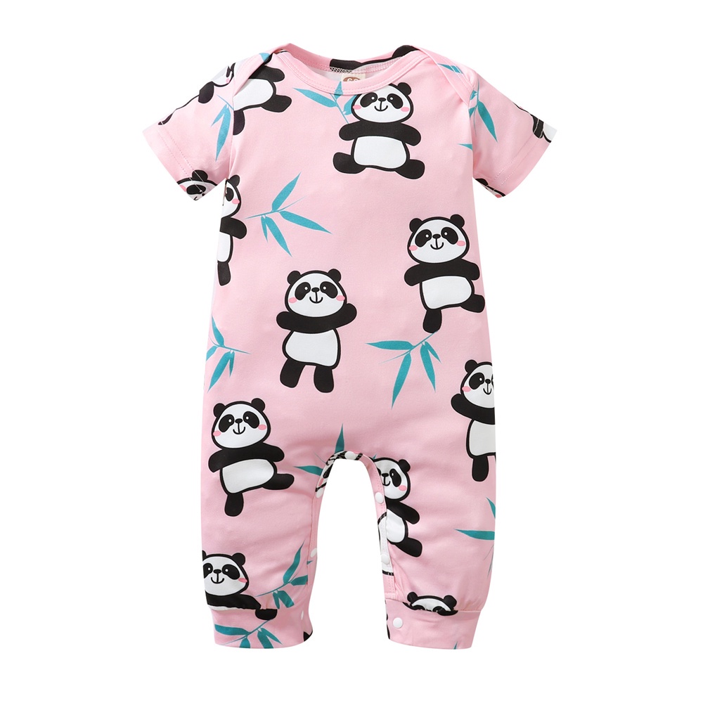 Áo liền quần MIKRDOO tay ngắn in hoạt hình động vật dễ thương cho bé sơ sinh