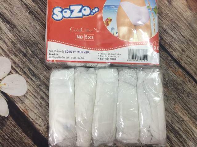 Quần lót cotton dùng 1 lần Kiba (set 5 chiếc)