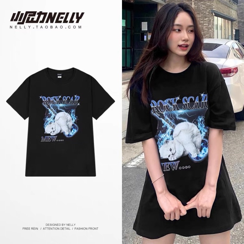 (XẢ HÀNG) Áo phông nelly taobao tay lỡ form rộng unisex hàng quảng châu