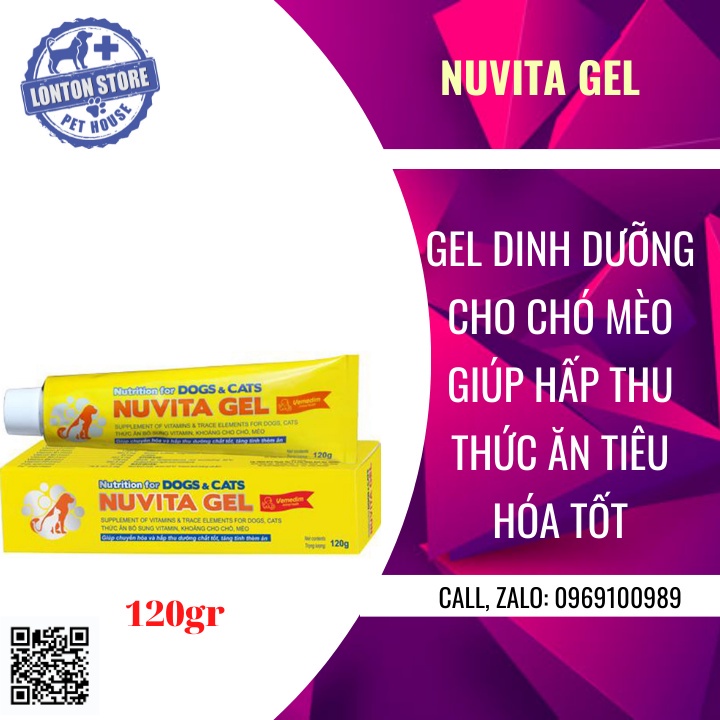 VEMEDIM Nuvita Gel - Gel Dinh Dưỡng Thức Ăn Bổ Sung Vitamin, Khoáng Cho Chó, Mèo  - Lonton Store