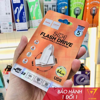 [USB OTG] USB 2 ĐẦU ( USB + TYPE-C) 3.0 HOCO UD8 32GB 64GB HỢP KIM NHÔM NHỎ RẺ ĐẸP [HOCO ĐÀ NẴNG]