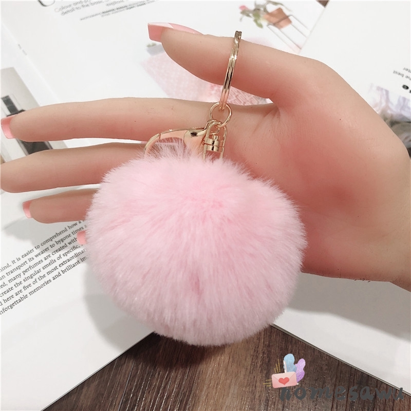 Móc Khóa Quả Cầu Lông Xù 8cm