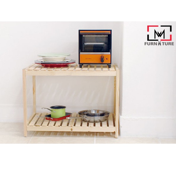 KỆ ĐỂ LÒ VI SÓNG BẰNG GỖ LẮP RÁP 2 TẦNG  - OVEN RACK 2F MW FURNITURE